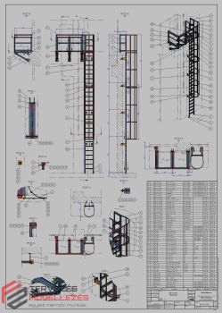 Beltéri elemtagos hágcsó gyártási dokumentációja (részlet)