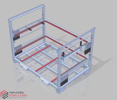 Ventilátorlemez-tároló kaloda gyártmányterv