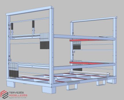 Ventilátorlemez-tároló kaloda gyártmányterv
