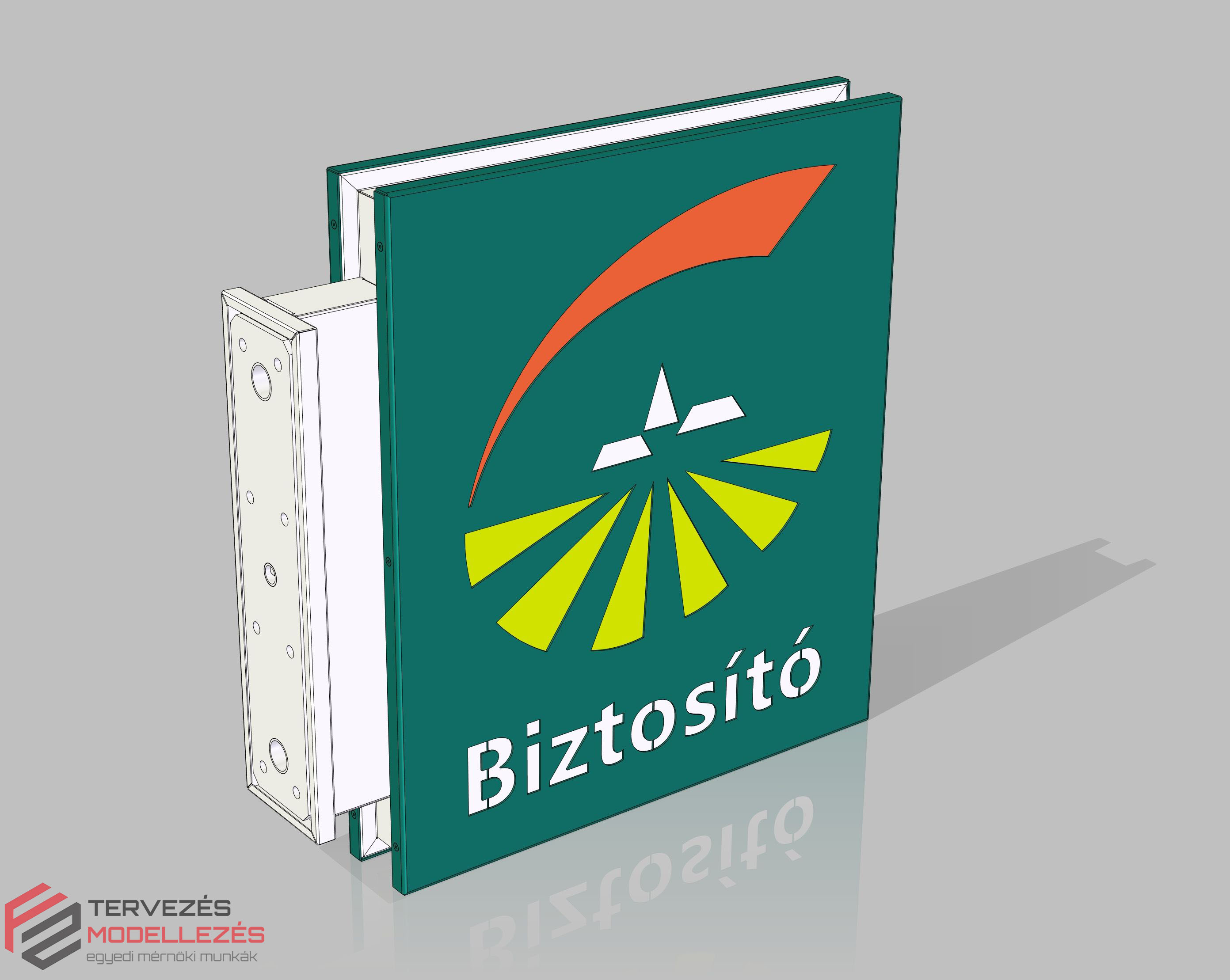 Világító cégér (Groupama Biztosító) gyártmányterv