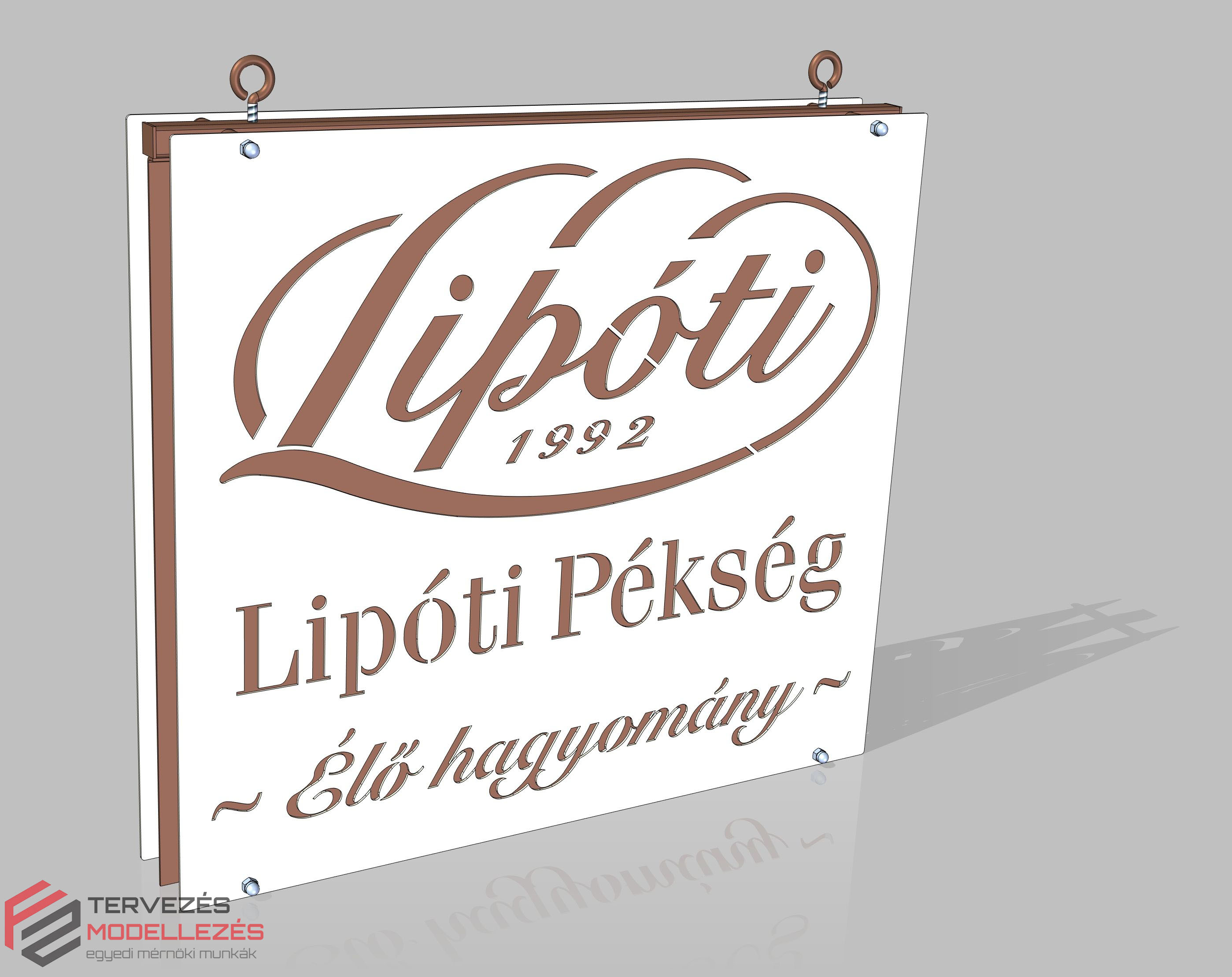 Lipóti pékség cégér (Tata) gyártmányterv