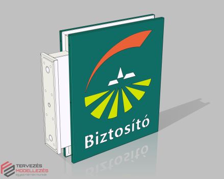 Világító cégér (Groupama Biztosító) gyártmányterv