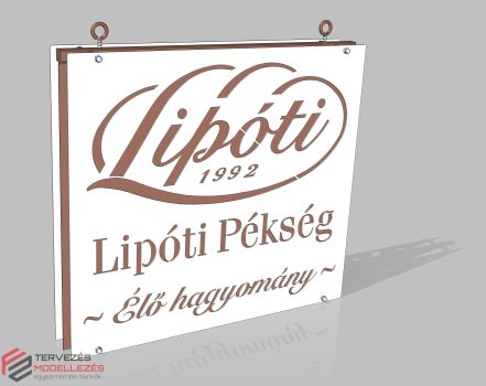 Lipóti pékség cégér (Tata) gyártmányterv